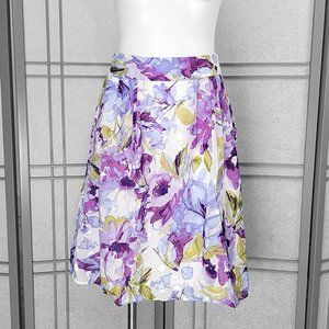 Christopher & Banks Cotton Floral Print Skirt 6